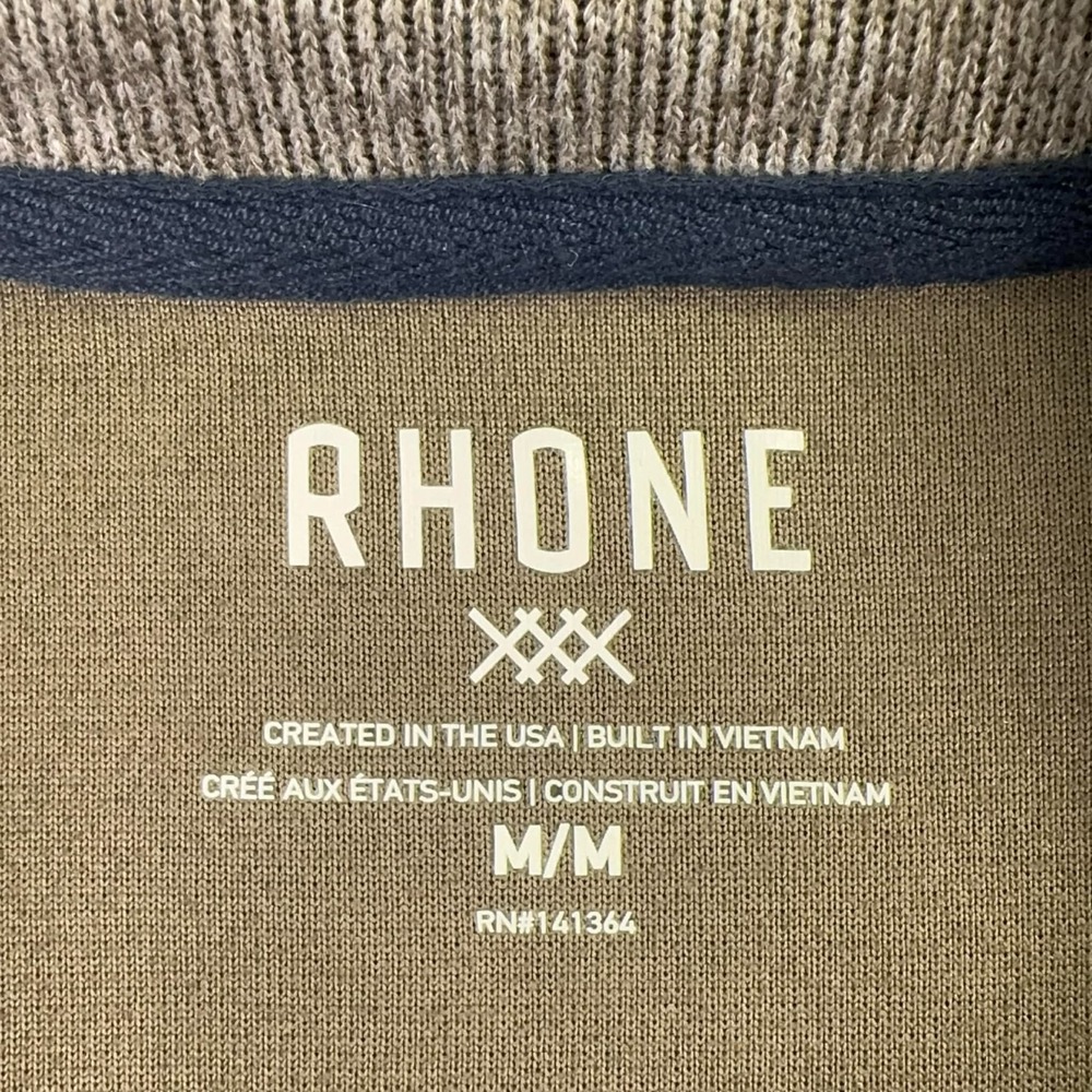 Rhone Commuter Long Sleeve‎ 1/4 Zip Ribbed Sweater Men's Size M Heathered Beige - Picture 4 of 9